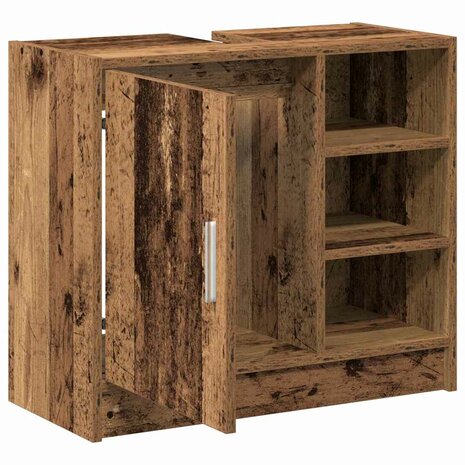Badkamerkast met plank Oud Hout 63 x 29 x 55 cm Bewerkt hout 5