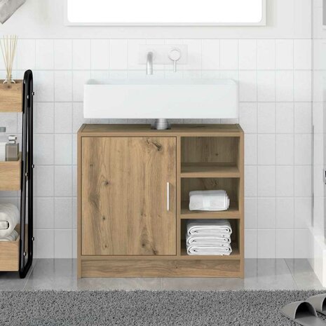 Badkamerkast Artisan Eiken 63 x 29 x 55 cm Bewerkt hout 1