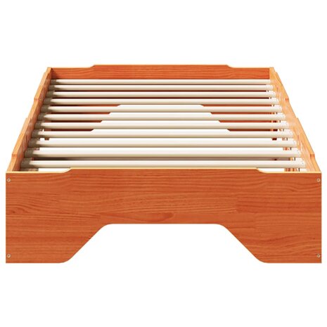 Bedframe zonder matras stapelbaar wasbruin 90x190 cm hout 5