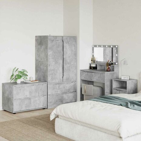 Opbergkast Beton Grijs 80 x 48 x 57 cm Bewerkt hout 1