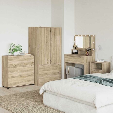 Opbergkast Sonoma Eiken 80 x 31 x 81 cm Bewerkt hout 4