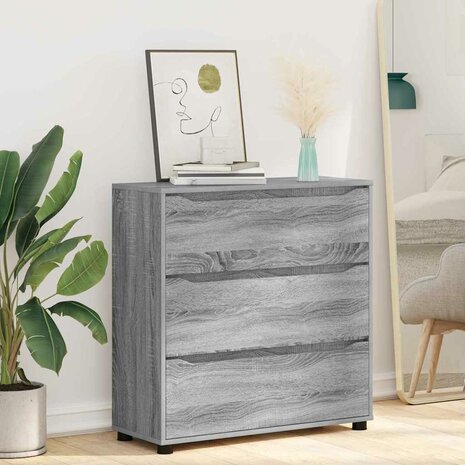 Opbergkast Grijs Sonoma 80 x 31 x 81 cm Bewerkt hout 1
