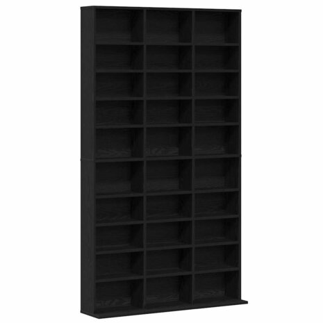 Cd-kast met plank Zwart eiken 101 x 23 x 177.5 cm Bewerkt hout 2