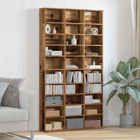 Cd-kast met plank Oud hout 101 x 23 x 177.5 cm Bewerkt hout 1