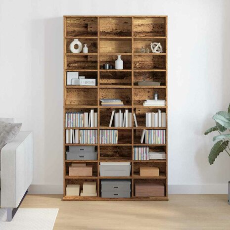 Cd-kast met plank Oud hout 101 x 23 x 177.5 cm Bewerkt hout 4