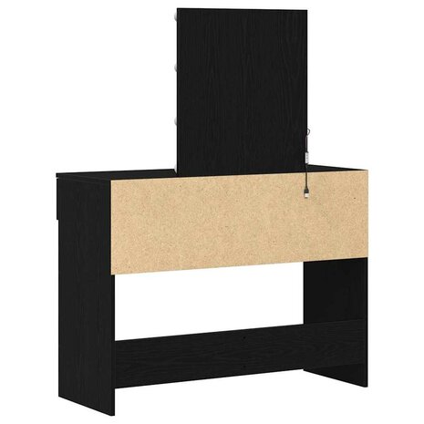 Kaptafel met lade Zwart eiken 100 x 40 x 130 cm Bewerkt hout 8