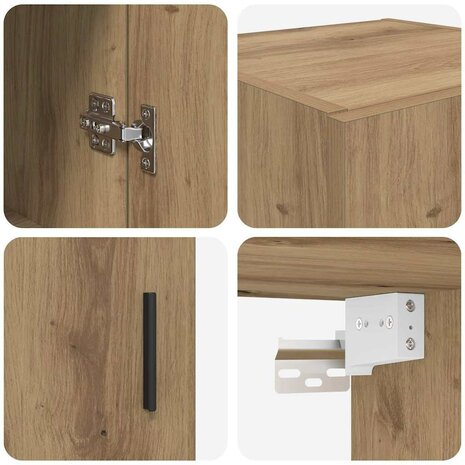 Wandkast Artisan Eiken 34,5 x 34 x 90 cm 9