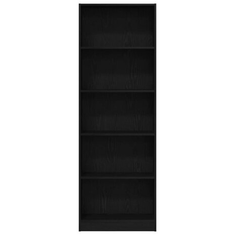 Boekenkast Zwart Eiken 60 x 24 x 176 cm Bewerkt hout 5