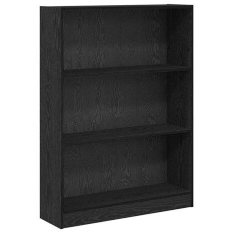 Boekenkast Zwart eiken 80 x 24 x 109 cm Bewerkt hout 2