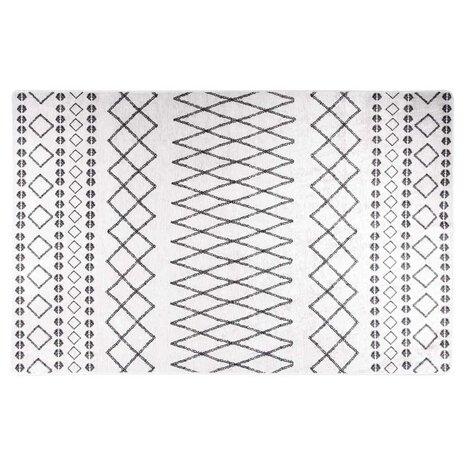 Vloerkleed wasbaar anti-slip 80x150 cm zwart en wit 2