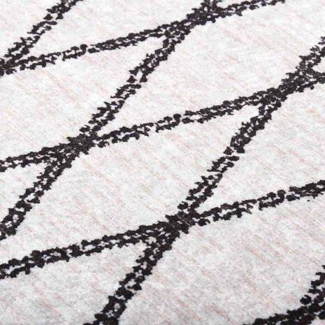 Vloerkleed wasbaar anti-slip 80x150 cm zwart en wit 3