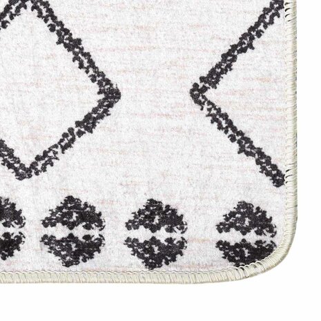 Vloerkleed wasbaar anti-slip 80x150 cm zwart en wit 4