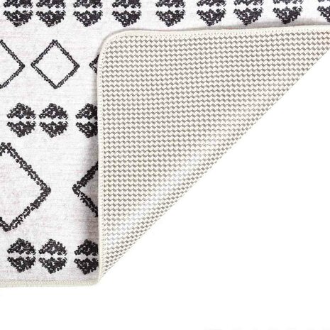 Vloerkleed wasbaar anti-slip 80x150 cm zwart en wit 5