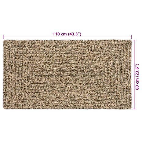 Tapijt Naturel en zwart 60 x 110 cm Jute 9