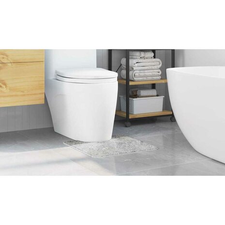 Antislip Badmat met Toilet Cut Grijs 50 x 50 cm PP 4