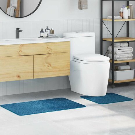 Antislip Badmat Set 2 pcs Blauw PP 1