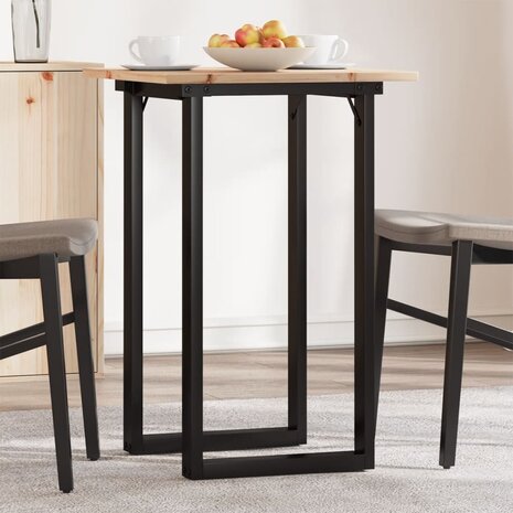 Eettafel O-frame 50x50x75 cm massief grenenhout en staal 1