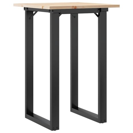 Eettafel O-frame 50x50x75 cm massief grenenhout en staal 2