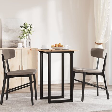 Eettafel O-frame 50x50x75 cm massief grenenhout en staal 3