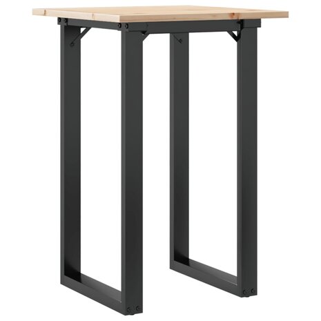 Eettafel O-frame 50x50x75 cm massief grenenhout en staal 6