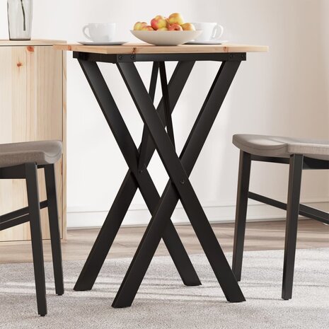 Eettafel X-frame 50x50x75 cm massief grenenhout en staal 1