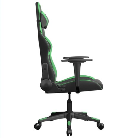 Massage gamestoel kunstleer zwart en groen 4