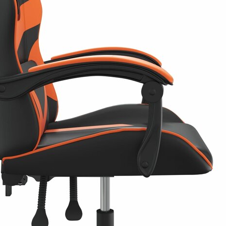 Gamestoel draaibaar kunstleer zwart en oranje 7