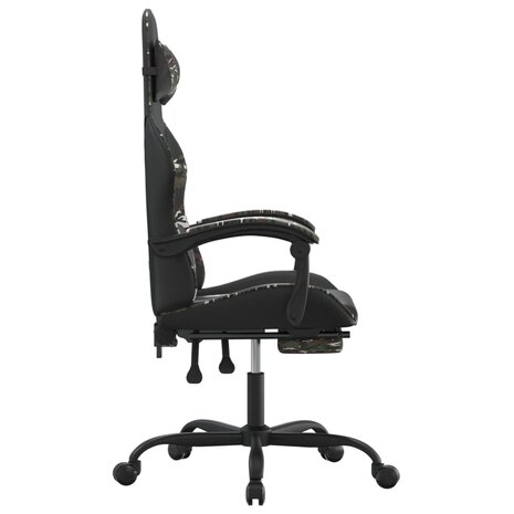 gamestoel draaibaar met voetensteun kunstleer zwart&camouflage 4