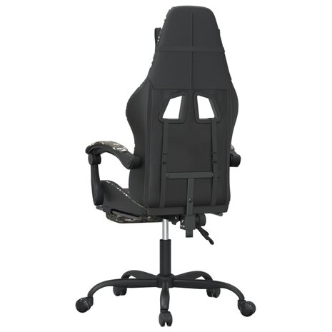 gamestoel draaibaar met voetensteun kunstleer zwart&camouflage 5