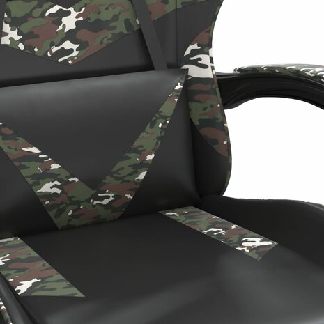 gamestoel draaibaar met voetensteun kunstleer zwart&camouflage 7
