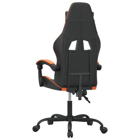 Gamestoel draaibaar kunstleer zwart en oranje 5