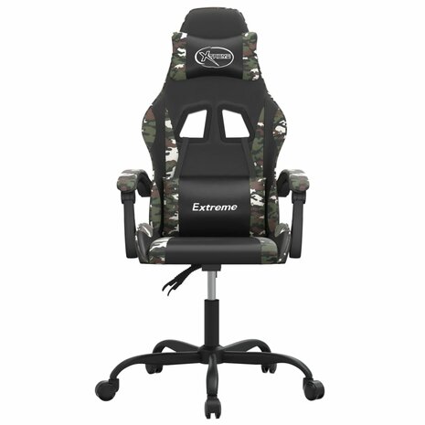 Gamestoel draaibaar kunstleer zwart en camouflage 3