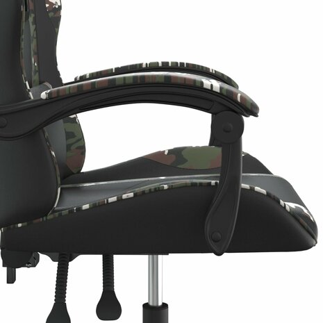 Gamestoel draaibaar kunstleer zwart en camouflage 7