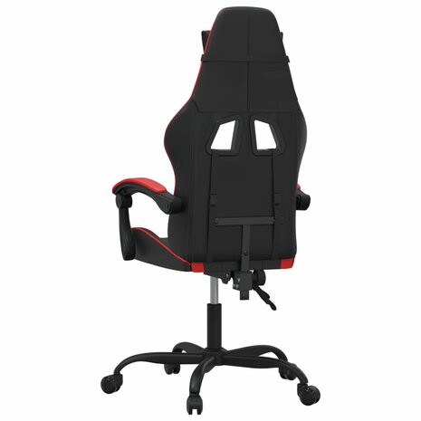 Gamestoel draaibaar kunstleer zwart en rood 5
