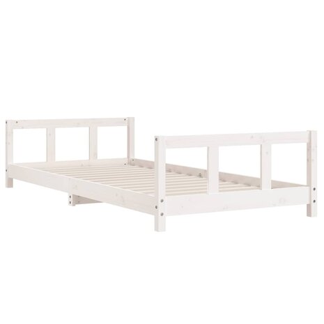 Kinderbedframe 90x200 cm massief grenenhout wit 3