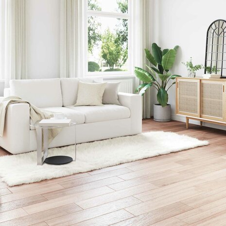 Nep Schapenvacht Tapijt Tafalla Wit 80 x 250 cm Polyester 1