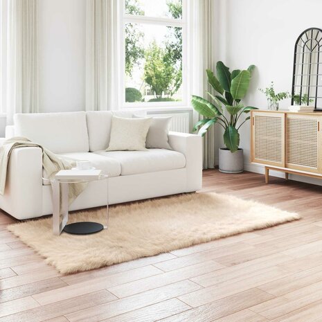 Nep Schapenvacht Tapijt Tafalla Beige 100 x 200 cm Polyester 1
