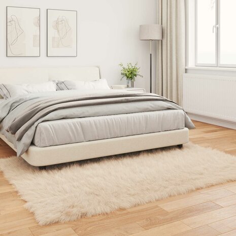 Nep Schapenvacht Tapijt Tafalla Beige 120 x 170 cm Polyester 4