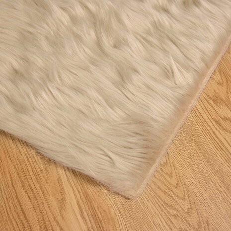 Nep Schapenvacht Tapijt Tafalla Beige 160 x 160 cm Polyester 7