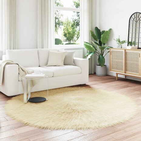 Nep Schapenvacht Tapijt Tafalla Cr&egrave;me &Oslash; 160 cm Polyester 1