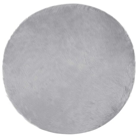 Nep Schapenvacht Tapijt Tafalla Grijs &Oslash; 80 cm Polyester 2