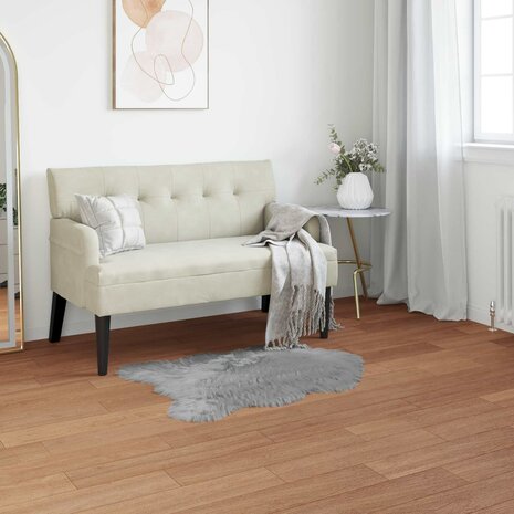 Nep Schapenvacht Tapijt Tafalla Grijs 60 x 90 cm Polyester 1