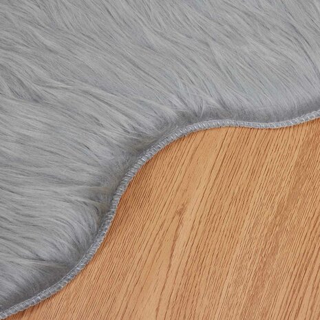 Nep Schapenvacht Tapijt Tafalla Grijs 80 x 120 cm Polyester 9
