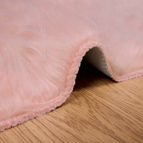 Nep Schapenvacht Tapijt Tafalla Roze 120 x 120 cm Polyester 5