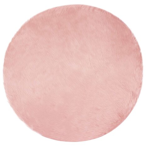 Nep Schapenvacht Tapijt Tafalla Roze &Oslash; 160 cm Polyester 2