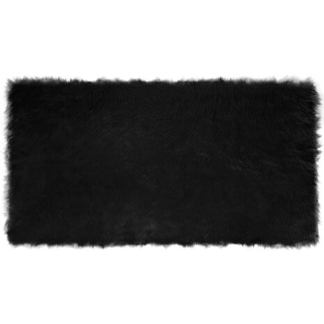 Nep Schapenvacht Tapijt Tafalla Zwart 80 x 150 cm Polyester 2