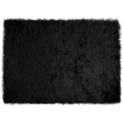 Nep Schapenvacht Tapijt Tafalla Zwart 120 x 170 cm Polyester 2
