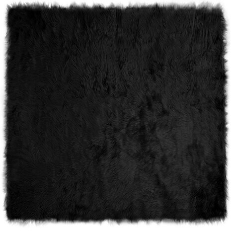 Nep Schapenvacht Tapijt Tafalla Zwart 160 x 160 cm Polyester 2