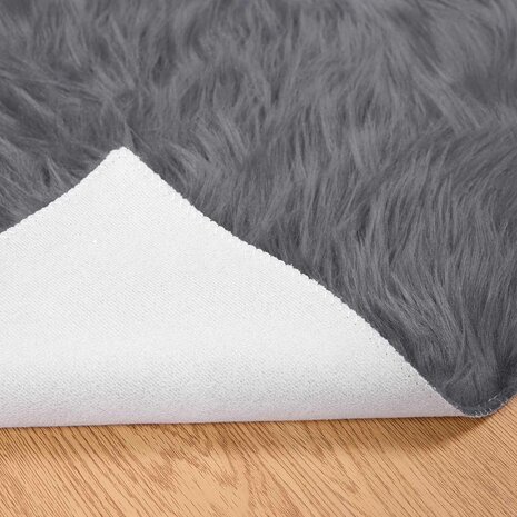 Nep Schapenvacht Tapijt Tafalla Antraciet 80 x 150 cm Polyester 6