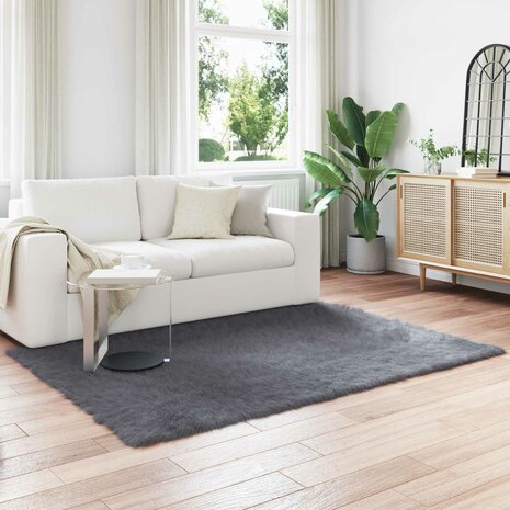 Nep Schapenvacht Tapijt Tafalla Antraciet 140 x 200 cm 1